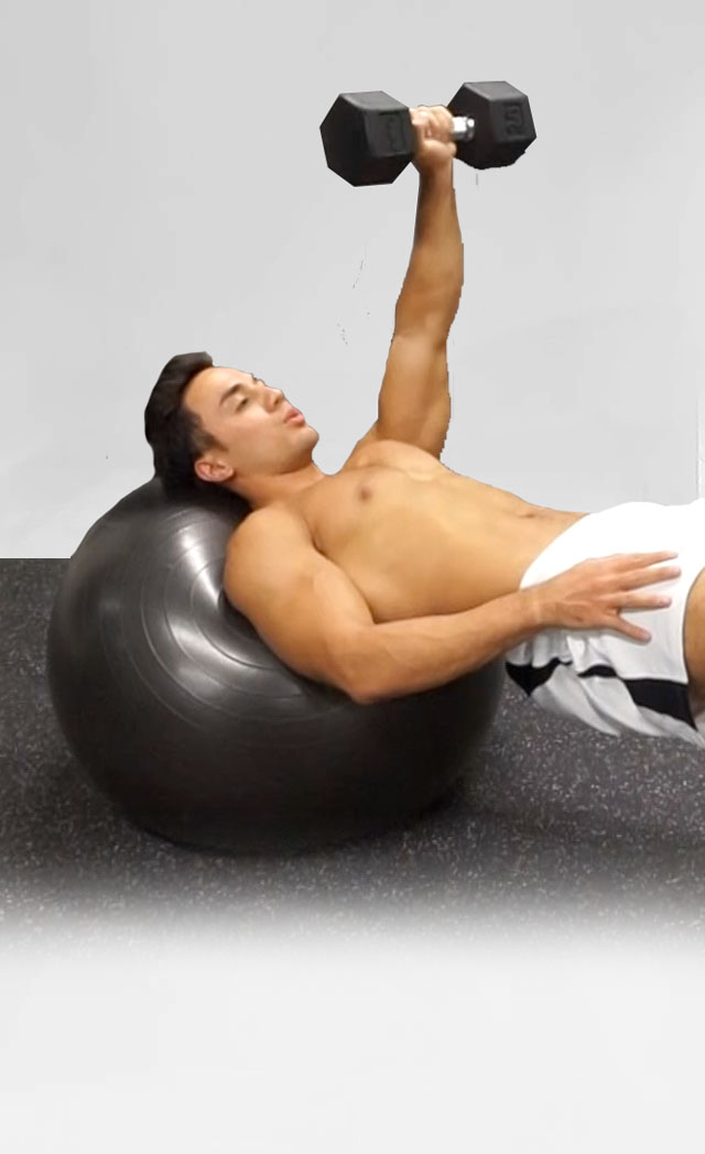 Stability Ball One-Arm Dumbbell Bench Press